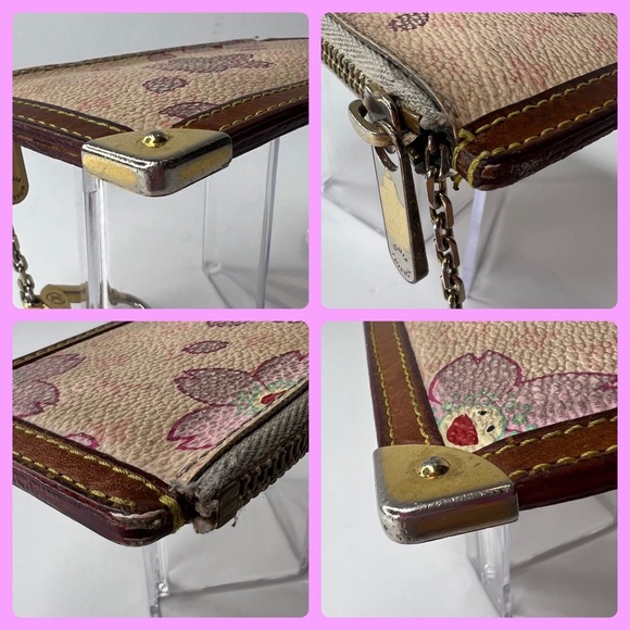 💗LOUIS VUITTON Cherry Blossom Takashi Murakami Monogram Coin Case/Key Ring 🌸🌸 - Picture 6 of 16